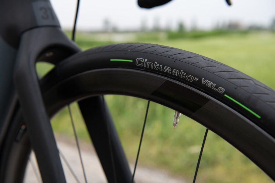 Close up view of a bicycle tyre