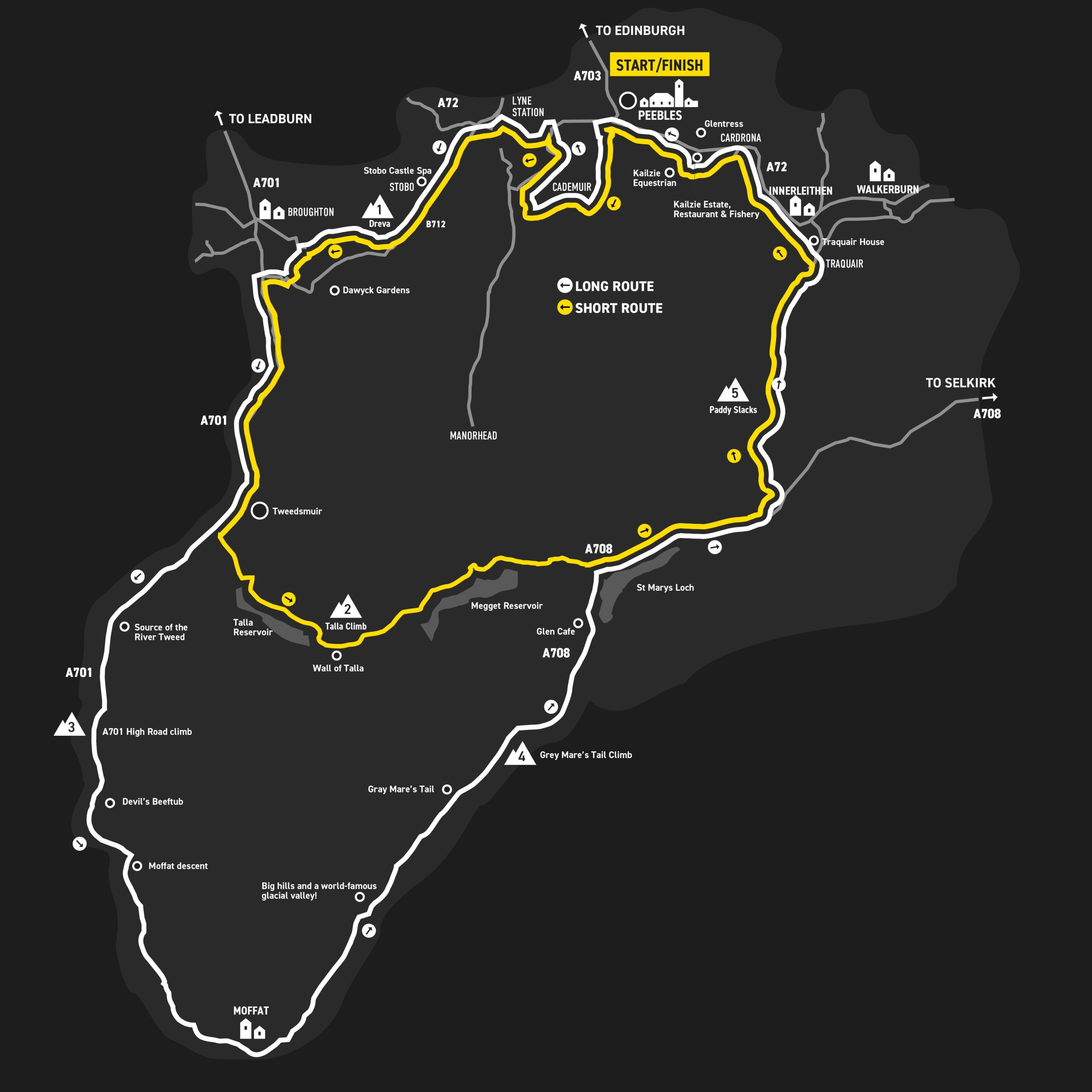 Route Map Tour o the Borders 2023 Tour o the Borders 2023